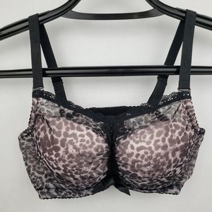 Pink & Black Leopard Padded Push Up Bra